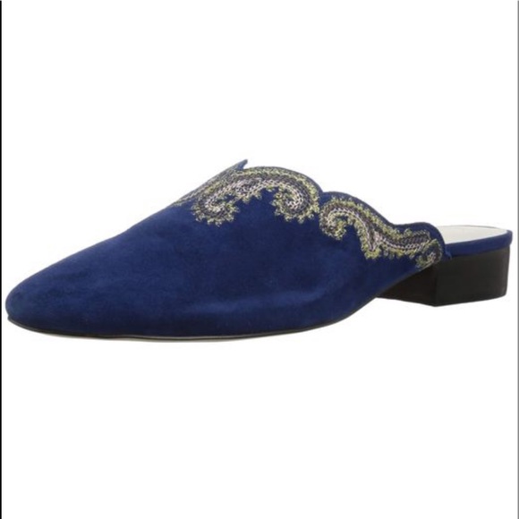 NIB Bettye Muller NY  Blueberry Suede Mules size 10 - Picture 2 of 9